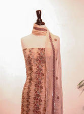 Royal Fashion Embroidered Chiffon Suits Unstitched 2 Piece - RF25EE 95 PEACH